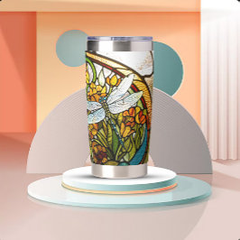 Jugendstil-Buntglas-Look Thermobecher