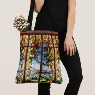 Jugendstil-Buntglas-Wasserlilien-Kürbis-Tasche
