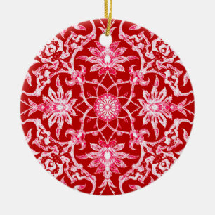 Jugendstil-Chinesische Fliese - Tiefrot Keramikornament