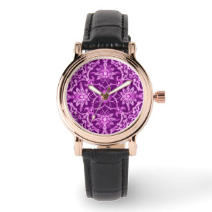 Jugendstil chinesisches Muster - Amethystpurpur Armbanduhr
