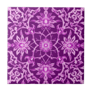 Jugendstil chinesisches Muster - Amethystpurpur Fliese