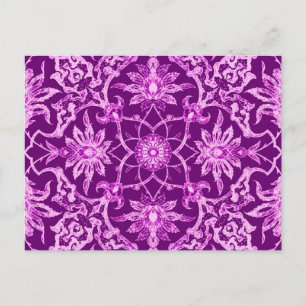 Jugendstil chinesisches Muster - Amethystpurpur Postkarte
