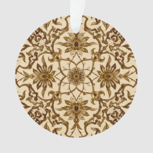 Jugendstil chinesisches Muster - Braun und Beige Ornament