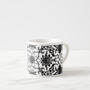 Jugendstil-chinesisches Muster - Schwarz und Weiß Espressotasse