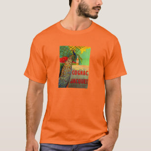 Jugendstil Cognac Werbung mit Pfau T-Shirt