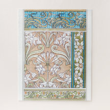 Jugendstil-Daffodische Blume Vintage textilen Blum