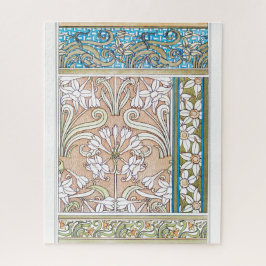 Jugendstil-Daffodische Blume Vintage textilen Blum Puzzle
