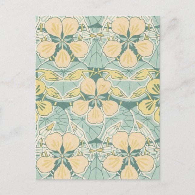 Jugendstil-Dainte Vintages Blumenmuster Postkarte (Vorderseite)