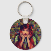 Jugendstil Deko Pfauenfeder elegant