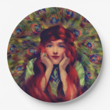 Jugendstil Deko Pfauenfedern elegant