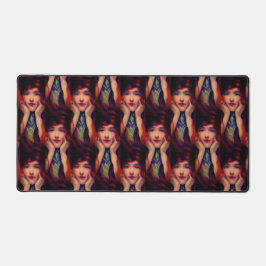 Jugendstil-Deko - Rote Kopfbedeckung Schreibtischunterlage