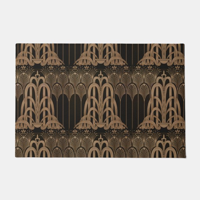 Jugendstil,Deko,Schwarz,Bronze,elegant,elegant,chi Fußmatte (Vorderseite)