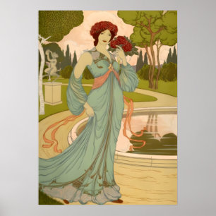 Jugendstil-Dekoration Belle au Parc Poster