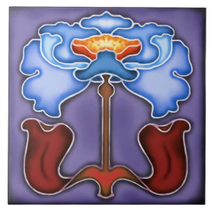 Jugendstil-Dekorationskamin im Jugendstil Fliese