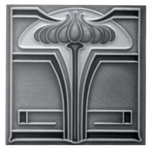 Jugendstil-Dekorationskamin im Tile-Art-Stil Fliese