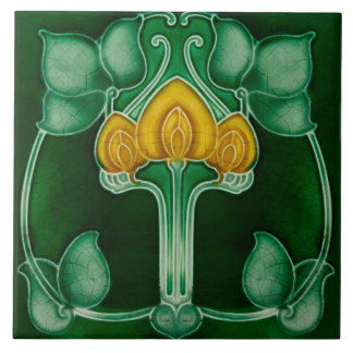 Jugendstil-Dekorationskamin im Tile-Art-Stil Fliese