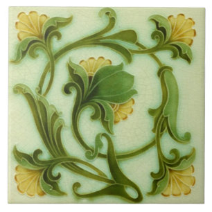 Jugendstil-Dekorationskamin im Tile-Art-Stil Fliese
