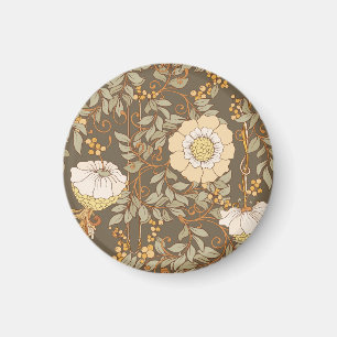 Jugendstil: Dekorative Blumen Vintage. Magnet