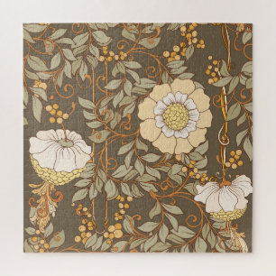 Jugendstil: Dekorative Blumen Vintage. Puzzle