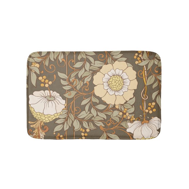 Jugendstil: Dekorative florale Vintag. Badematte (Vorderseite)