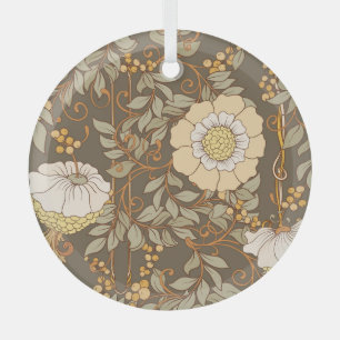 Jugendstil: Dekorative florale Vintag. Ornament Aus Glas