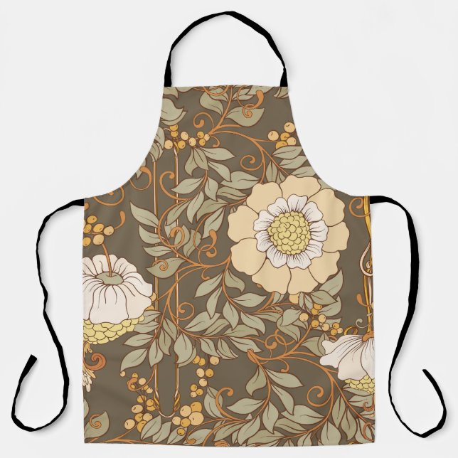Jugendstil: Dekorative florale Vintag. Schürze (Vorderseite)