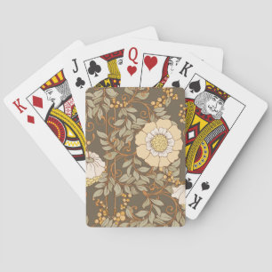 Jugendstil: Dekorative florale Vintag. Spielkarten