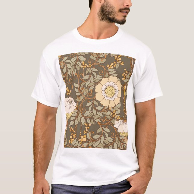 Jugendstil: Dekorative florale Vintag. T-Shirt (Vorderseite)
