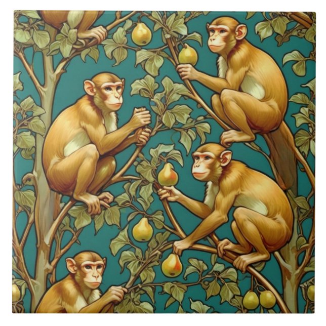 Jugendstil-Dekorative Keramik Tile Fliese (Vorderseite)