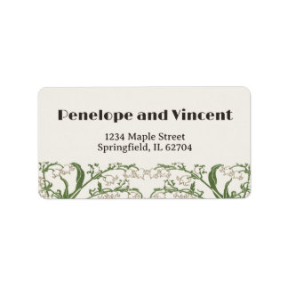 Jugendstil Delikatessen Hochzeit Adressaufkleber