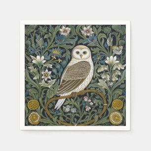 Jugendstil der weißen Eule Serviette
