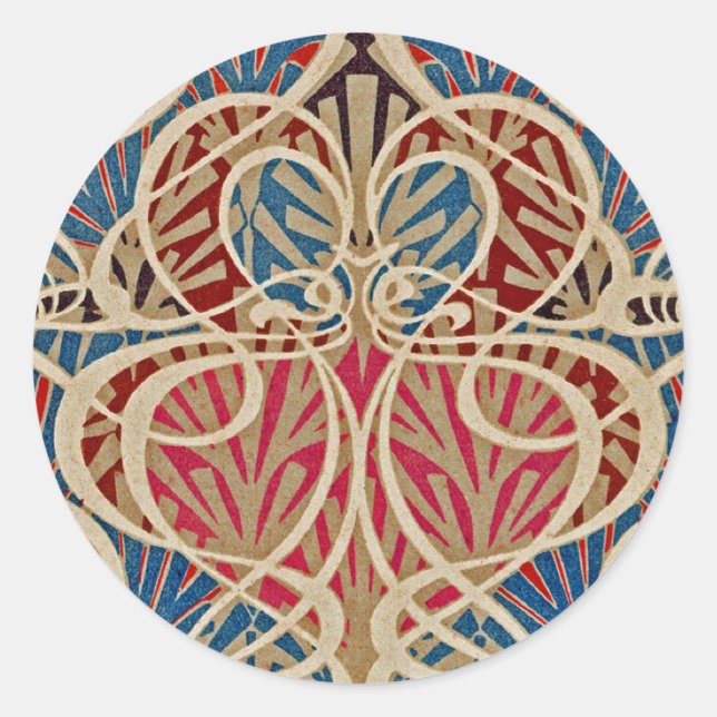 Jugendstil-Design #10 in Emporio Moffa Runder Aufkleber (Vorderseite)