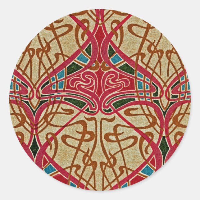 Jugendstil-Design #9 in Emporio Moffa Runder Aufkleber (Vorderseite)