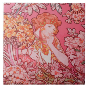 Jugendstil-Design Keramik Foto Tile Fliese