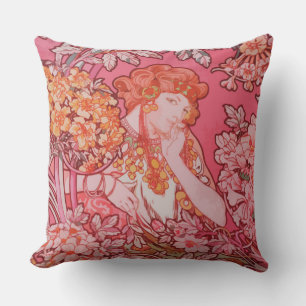 Jugendstil-Design Throw Pillow 20" x 20" Kissen