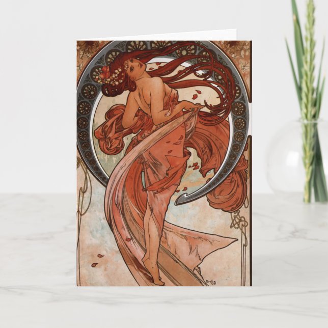 Jugendstil Die Tanzkarte Karte (Vorderseite)