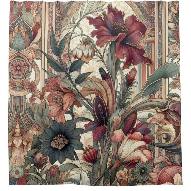 Jugendstil-Duschvorhang Duschvorhang (Vorderseite)