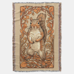Jugendstil Eichhörnchen - lustiger Eichhörnchenlie Decke