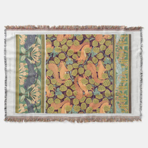 Jugendstil Eichhörnchen Verneuil Herbst Textilkuns Decke