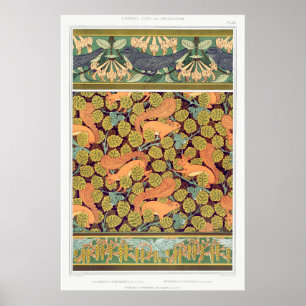 Jugendstil Eichhörnchen Verneuil Herbst Textilkuns Poster