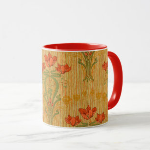 Jugendstil elegante Blume mit Blumenmohn viktorian Tasse