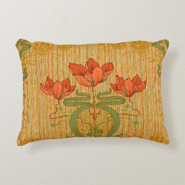 Jugendstil elegante Blumenmohn-Blume viktorianisch Dekokissen