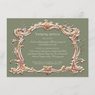 Jugendstil Elegantes Ambiente Details zur Hochzeit Begleitkarte