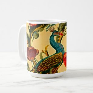 Jugendstil-Eleganz: Seitenwand, Der Pfau, 1896 Kaffeetasse