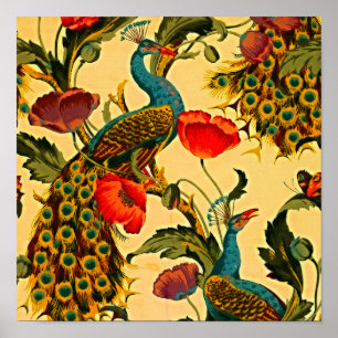Jugendstil-Eleganz: Seitenwand, Der Pfau, 1896 Poster