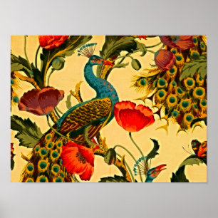Jugendstil-Eleganz: Seitenwand, Der Pfau, 1896 Poster