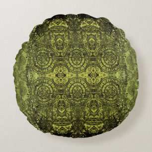 Jugendstil: Farbige Vintage-Verzierung. Rundes Kissen