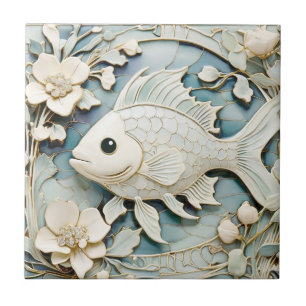 Jugendstil Faux-Relief Meer Ozean Fisch Links geri Fliese