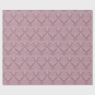 Jugendstil-Feder-Muster in Rosa Geschenkpapier