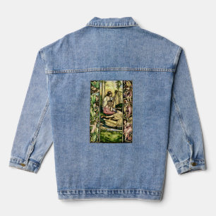 Jugendstil-Fee-Musiker Vintage-Illustration Jeansjacke